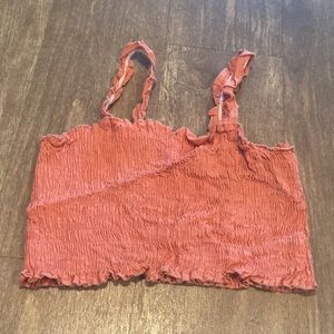 Scrunched tube top with straps, rosy pink color